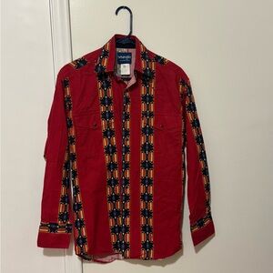 Vintage Wrangler Red and Black Western Shirt